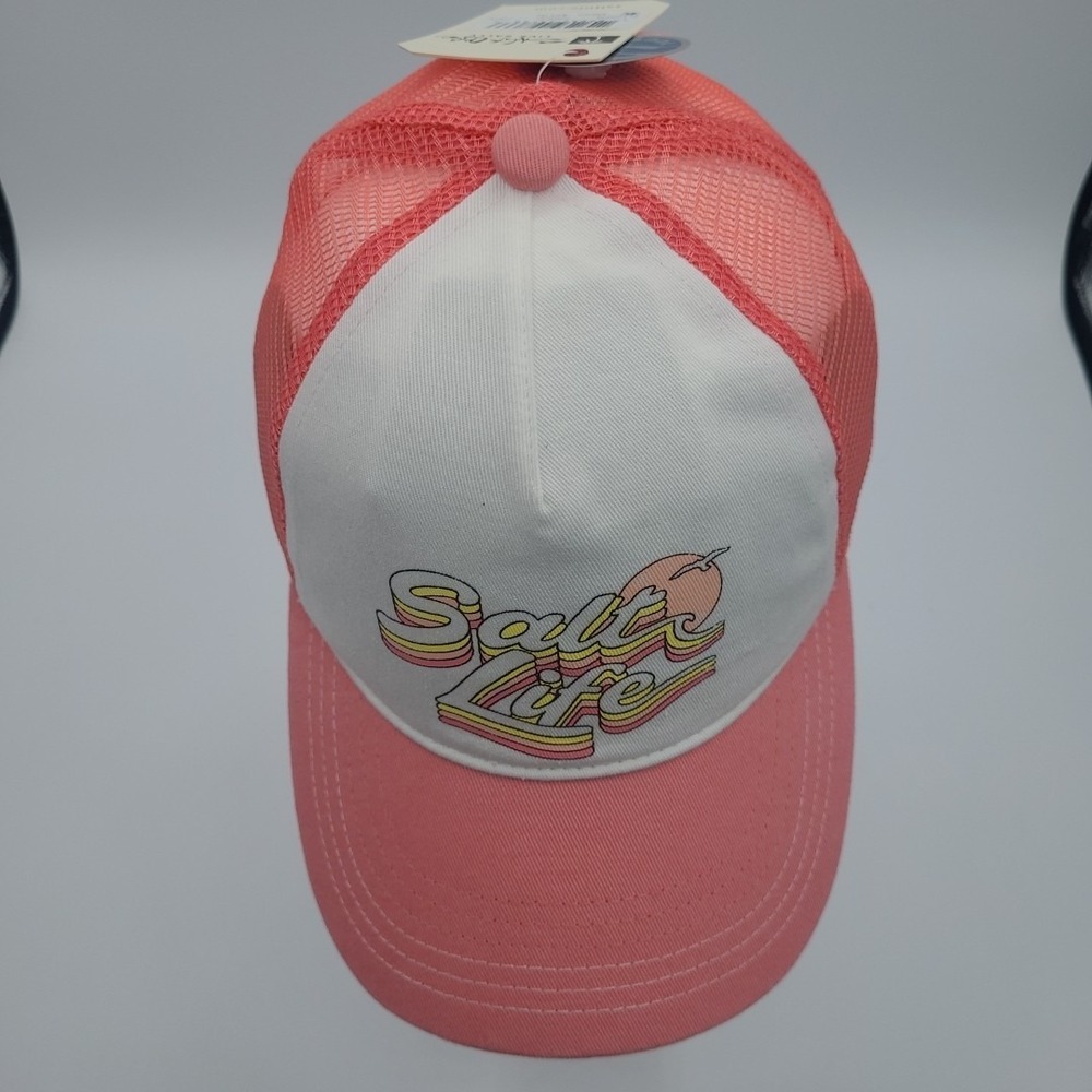 Salt Life Baseball Cap Hat Mesh Pink White Live Salty Snap Back Youth NEW - Picture 5 of 7